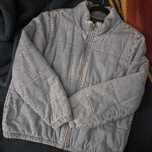 Marc New York Jackets & Blazers - Marc Women's Bleached Soft Denim Puffer Jacket